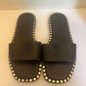 Alexander Wang Black Lola Studded Flat Sandals EU 37.5 / US 7.5